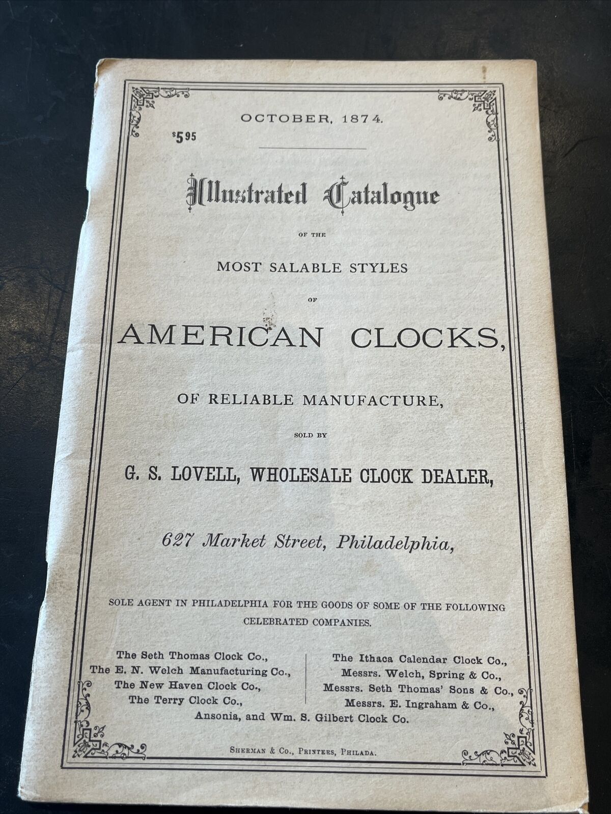 1874 Illustrated Catalogue AMERICAN CLOCKS w/ Price Reference Guide Book Dealer
