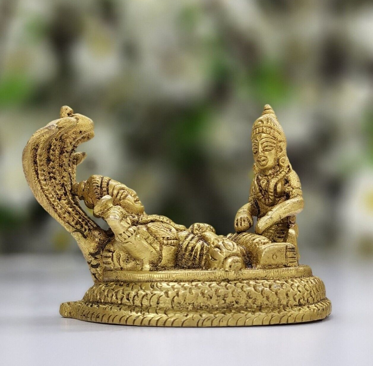 Lord Vishnu Lakshmi Statue Brass Laxmi Narayan Figurine Hindu God Goddess Idols