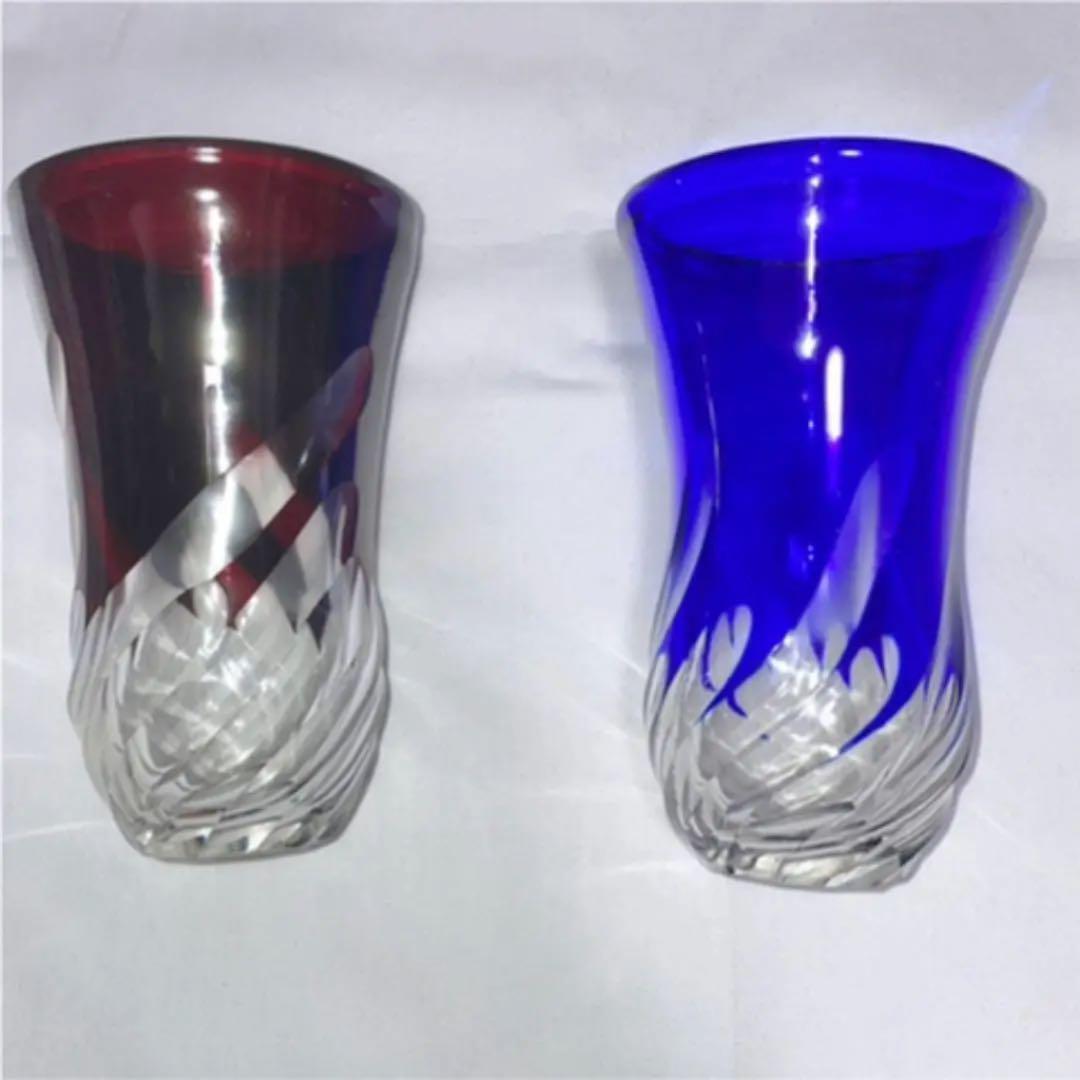 Edo Kiriko Huge  Pair Glass