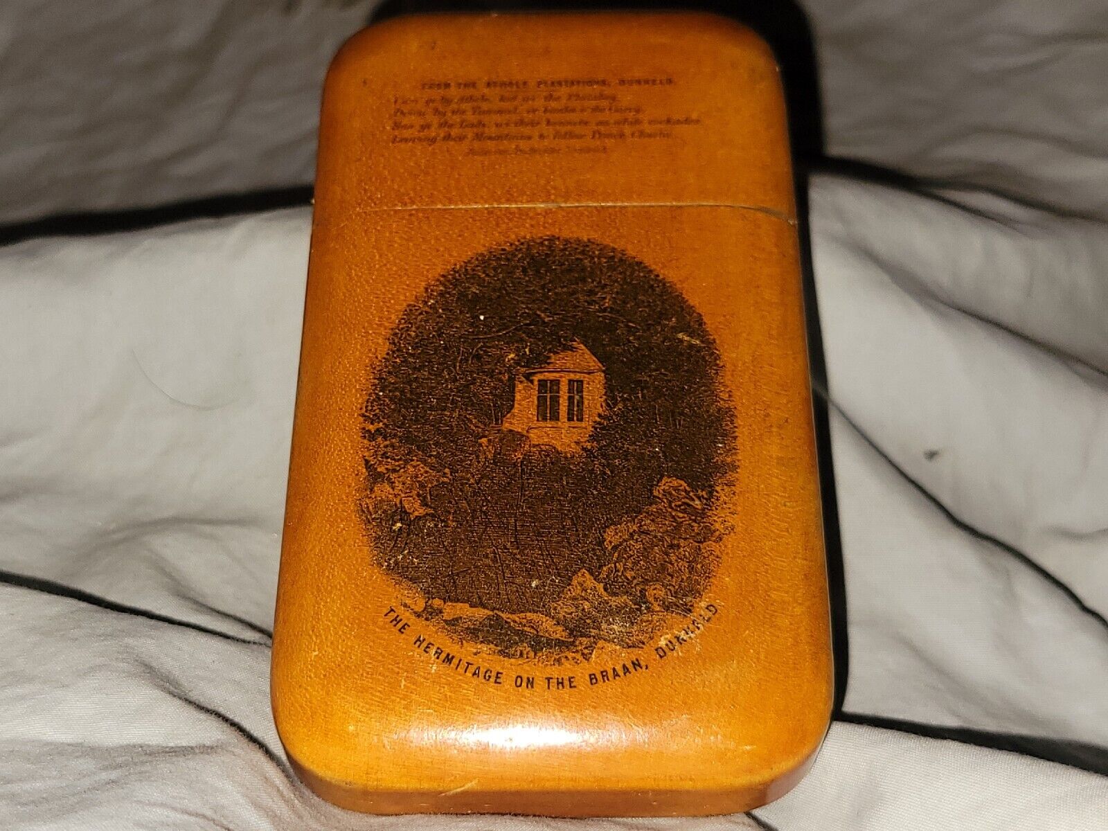 Antique Mauchline Ware Cigar Holder  Case Ca 1880\'s 5x3x.5in