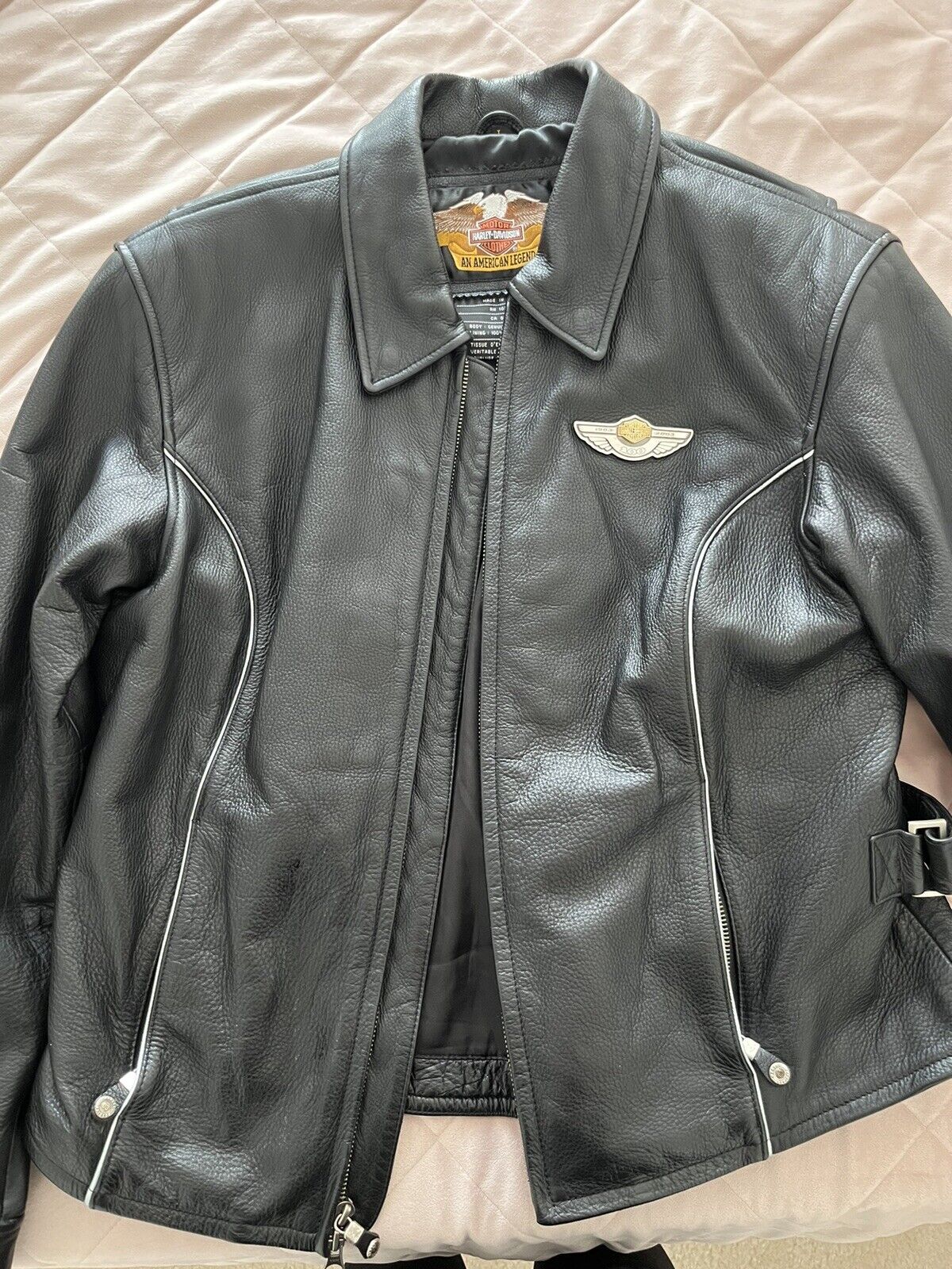 Harley Davidson Women’s 100 Year Leather Jacket Large EUC