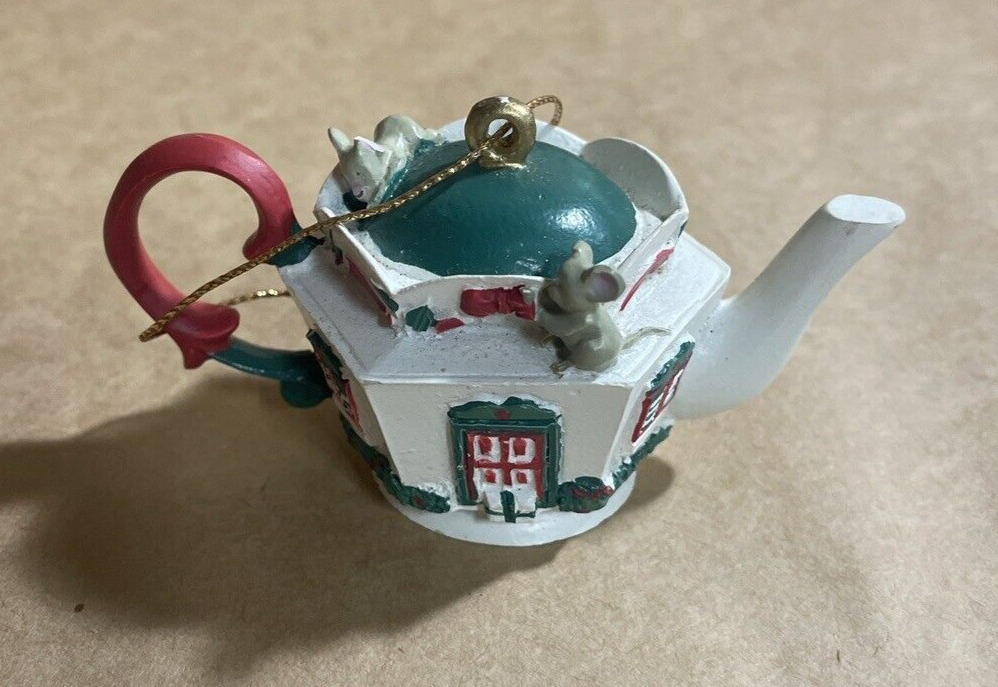 Enesco Tea Tiny Teapot Series Christmas Ornament 1989