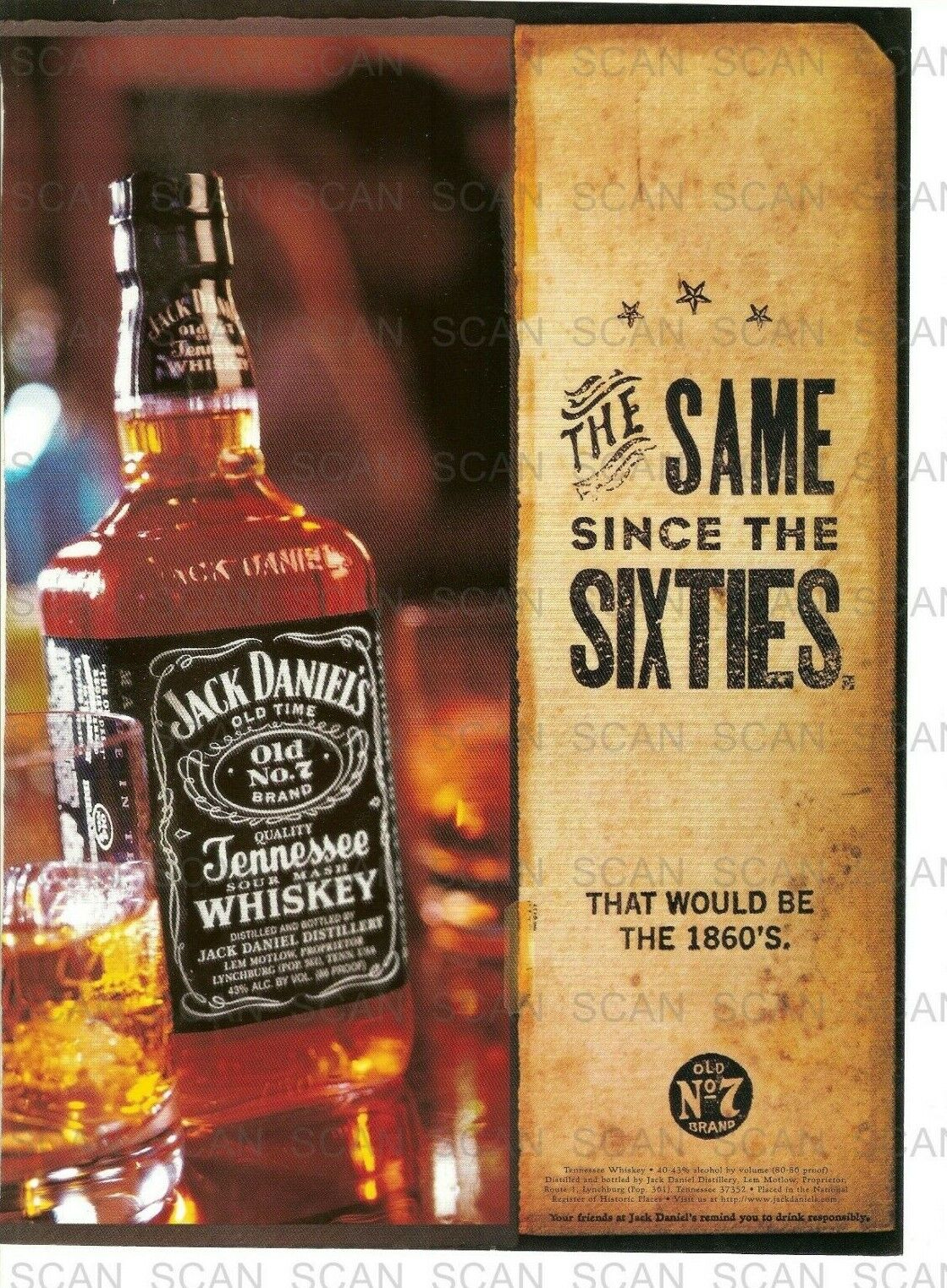 1998  Jack Daniels Vintage Magazine Ad   \'The Same Since The Sixties\'
