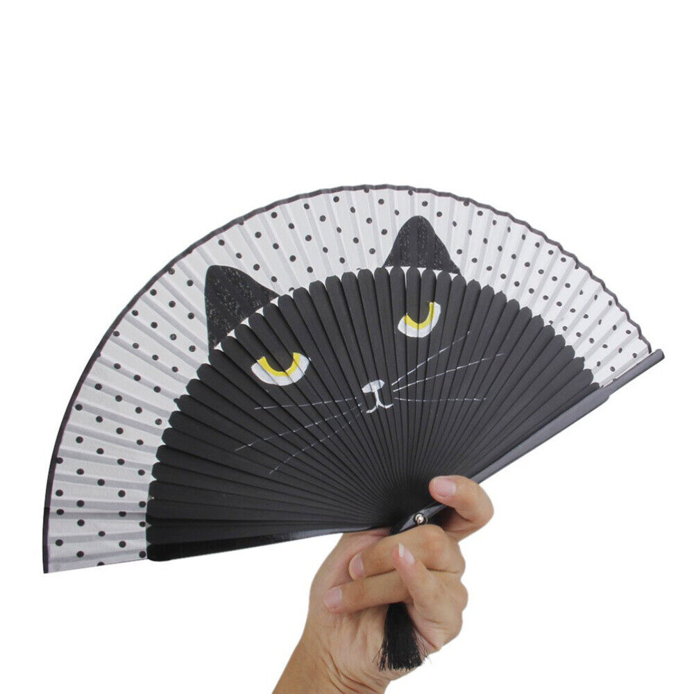 Folding Silk Fan Hand Holding Fan Oriental Hand Fan Lace Handheld Fan Decorative
