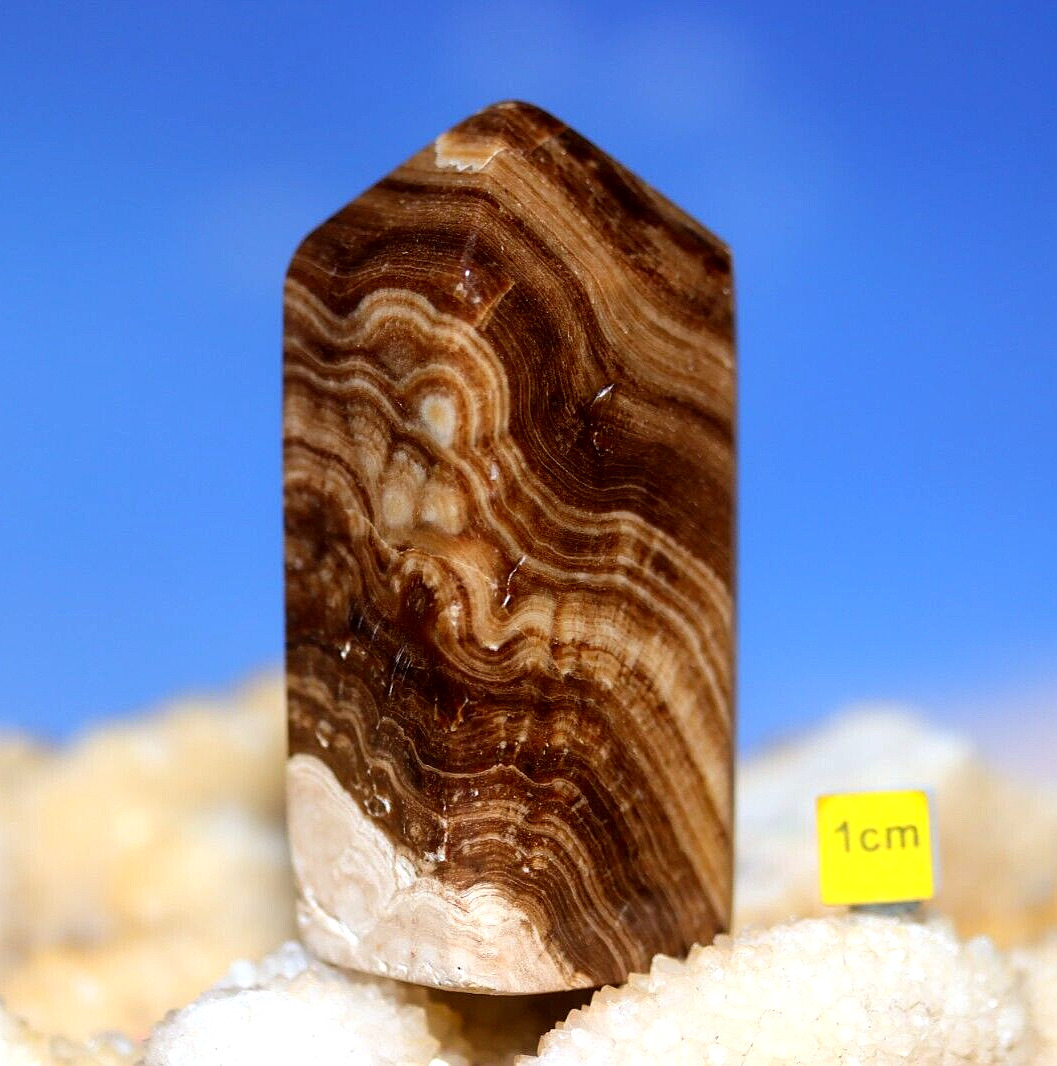 Superb Brown Aragonite Polished Tower - Calcite Crystal Healing Mineral 173g