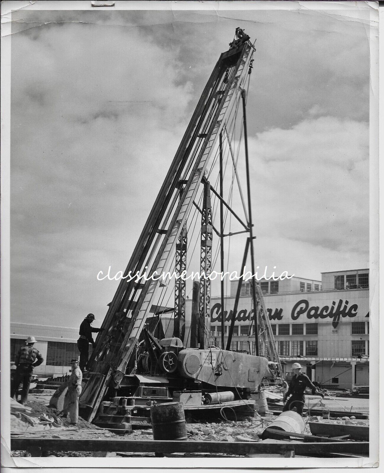 Canadian Pacific Airlines Photo Building Airport? 1930s-50s? Original Stamped