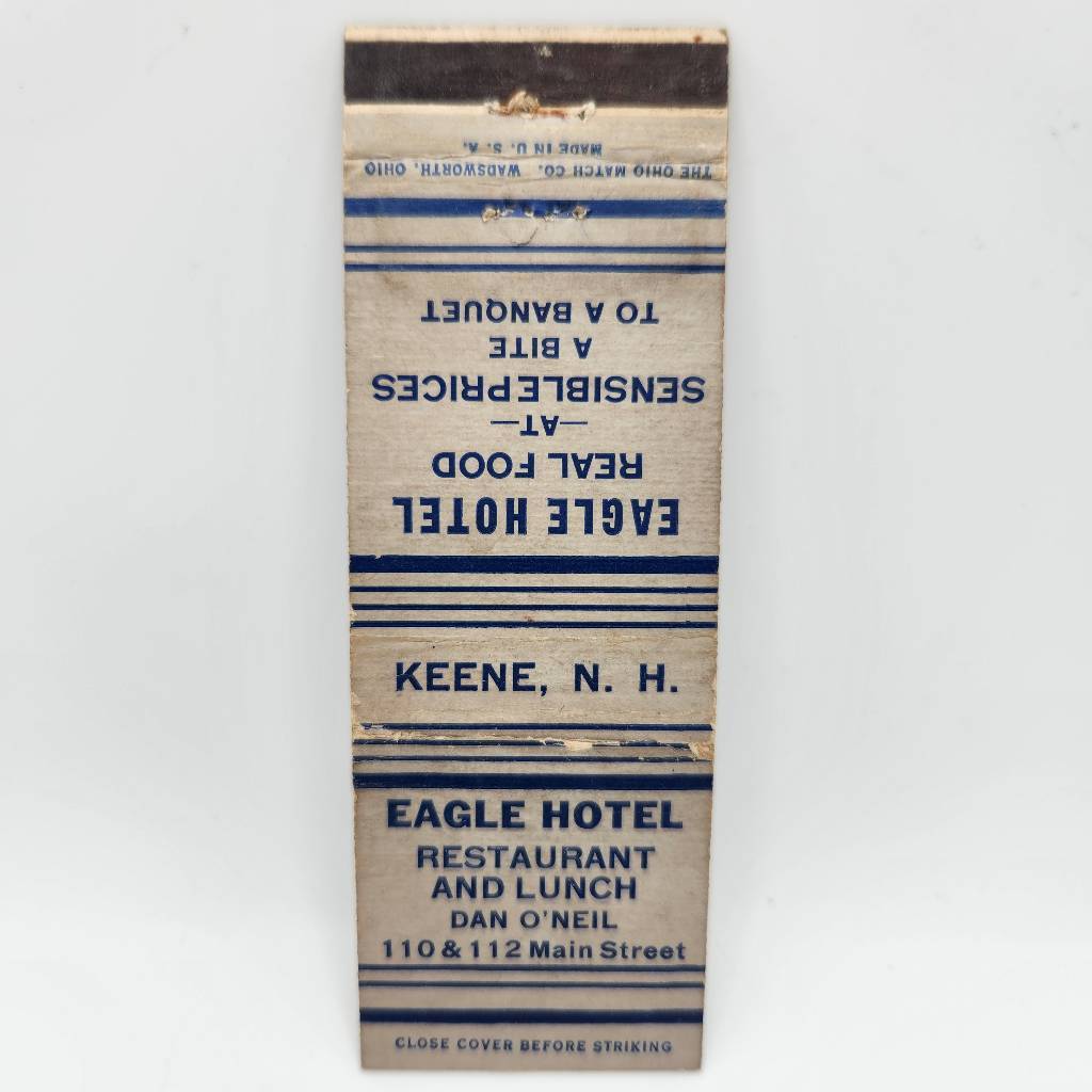 Vintage Matchcover Eagle Inn Keene New Hampshire - Concord