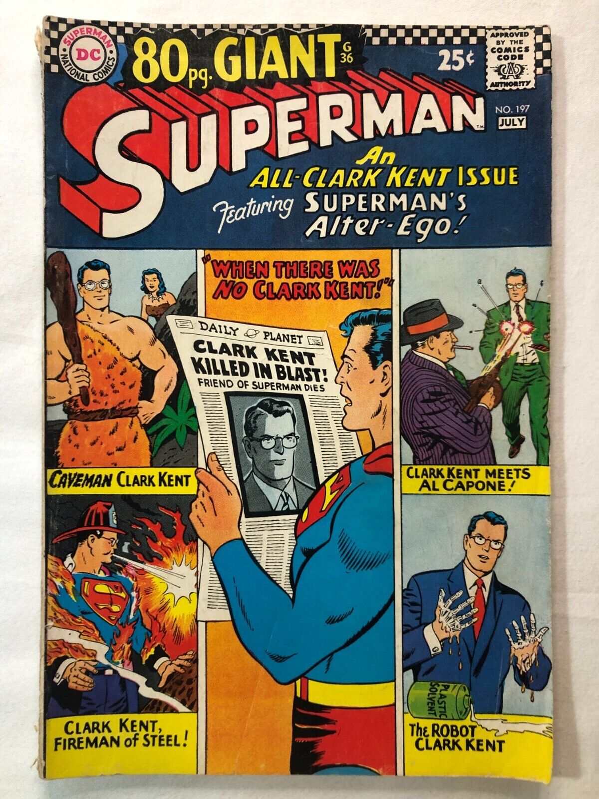 Superman #197 June/July 1967 Vintage Silver Age DC Comics 80 Page Giant Nice