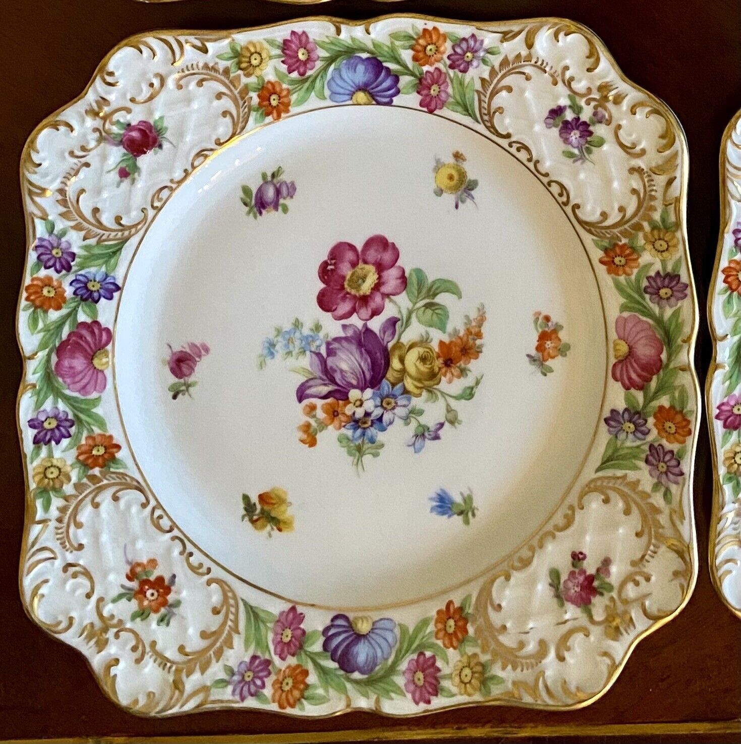 Empress Dresden Flowers by SCHUMANN - BAVARIA salad plates