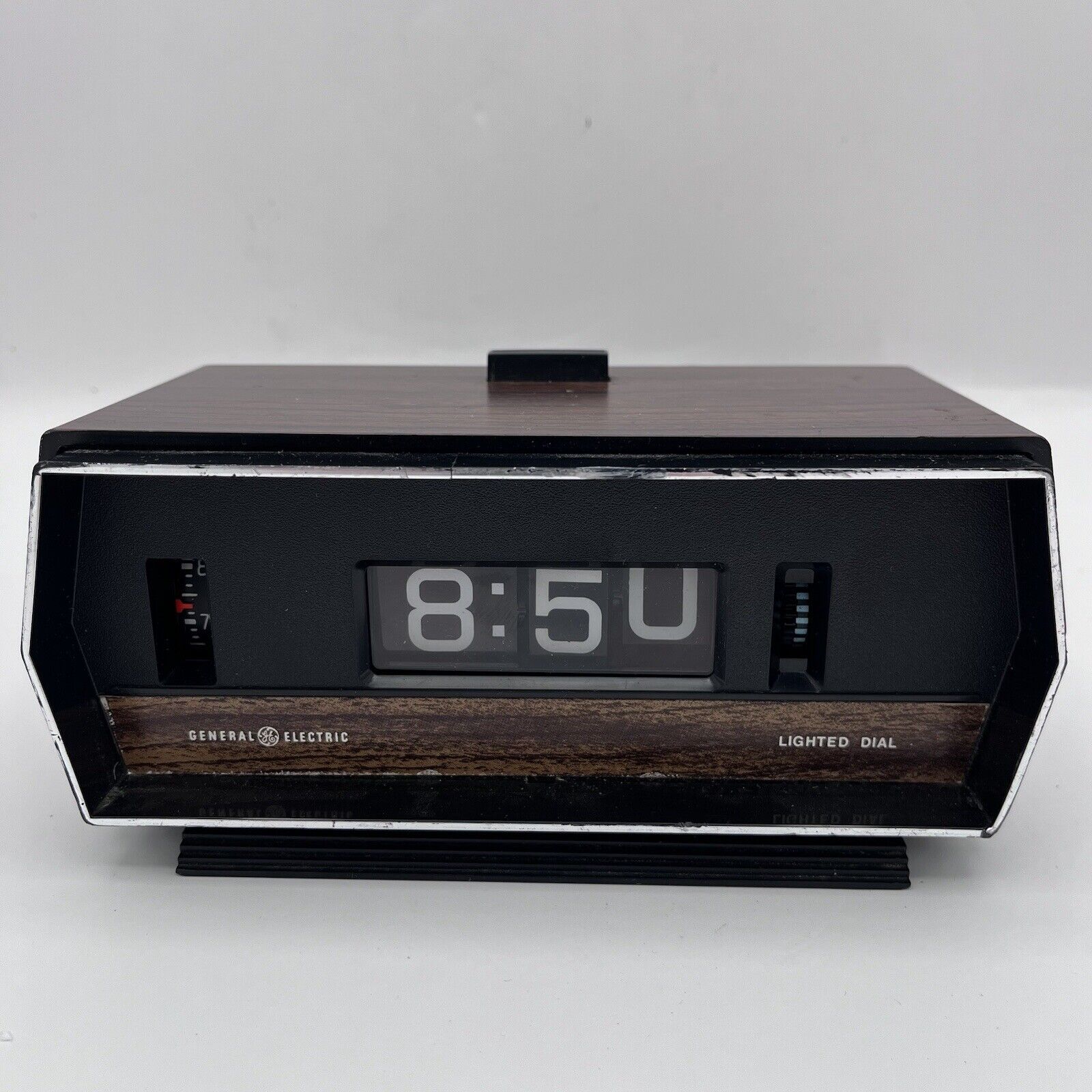 Vintage General Electric Rotating Flip Alarm Clock GE 8141-4 Clock TESTED READ