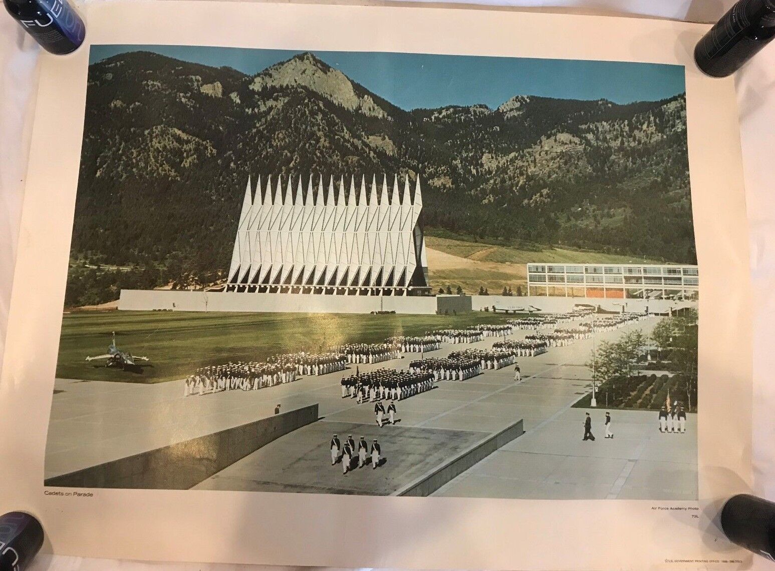 U.S. AIR FORCE ACADEMY PHOTO POSTER 73L CADETS ON PARADE. VINTAGE. RARE