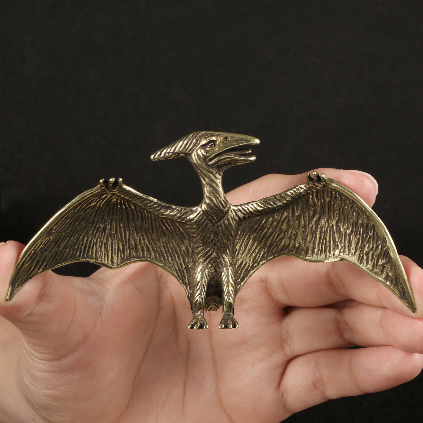 Tabletop Figurine Brass Pterosaur Animal Statue Sculpture Home Decor Gifts