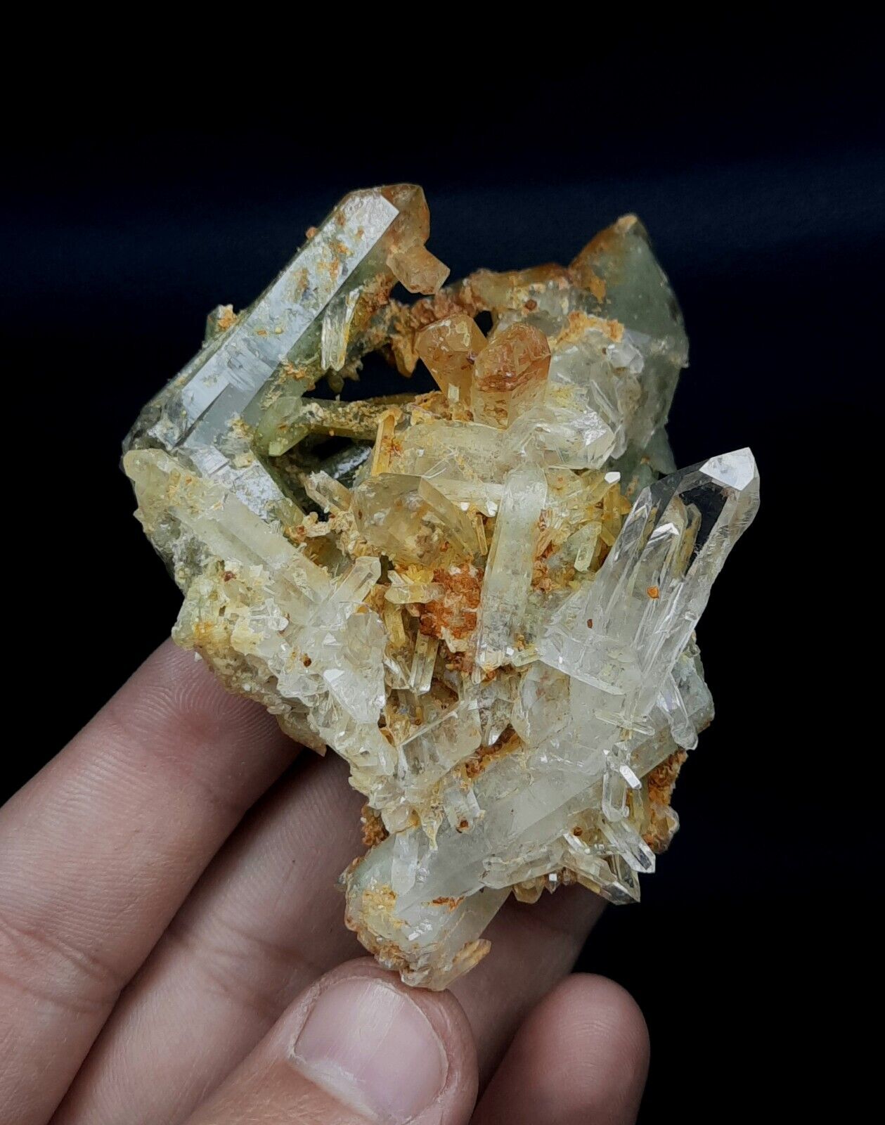 Chlorite Included Iron Coated Quartz Cluster From Balochistan Pakistan.