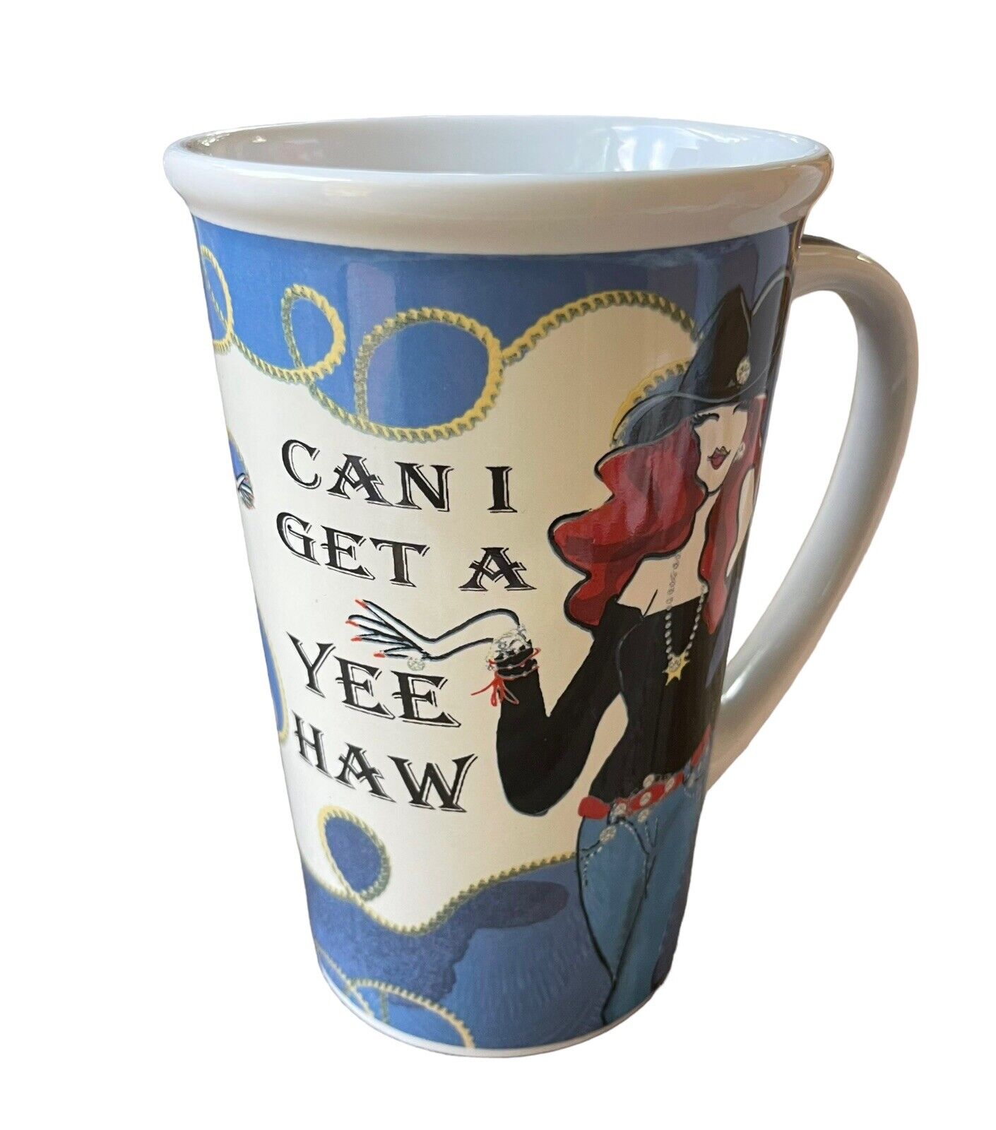 Can I Get a Yee Haw Tall Coffee Mug 20 oz - Working Girls Design - Cow Girl Cup