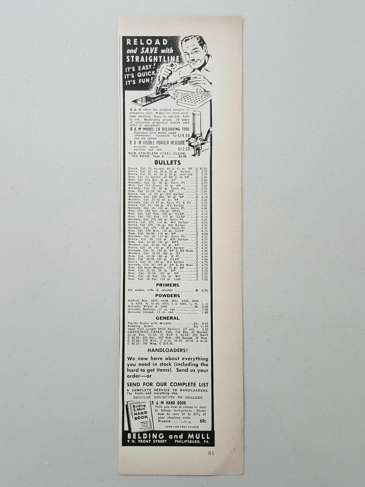 1950 Parker-Whelen Washington Gun Handbooks Catalogs Vtg Magazine Print Ad