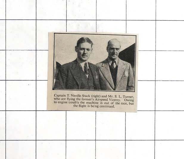 1934 Capt T Neville Stack And Mr SL Turner Flying Airspeed Viceroy