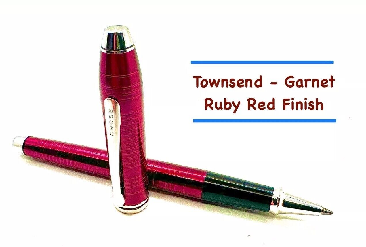 Cross Townsend Rollerball “Garnet” Ruby Red Lacquer Silver Plated Accents. RARE