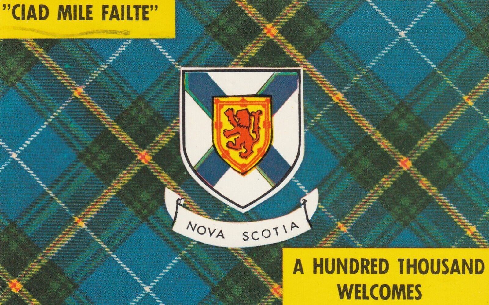 Emblem Banner Greetings From Nova Scotia, Canada Postcard