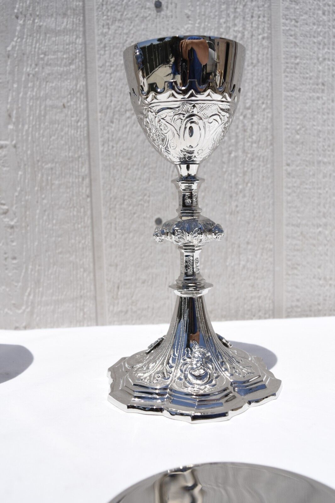 Nickel Plated Chalice and Paten Set