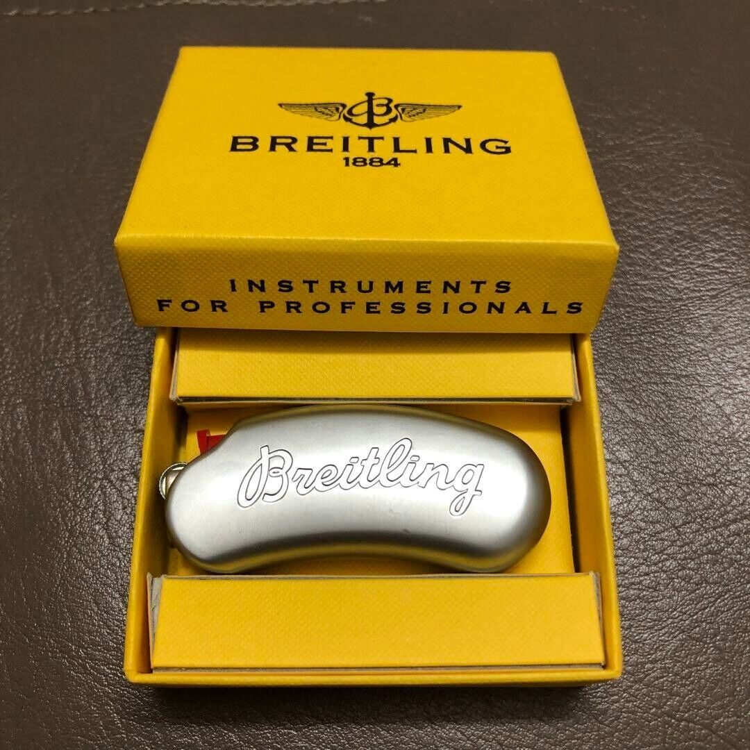 Breitling Lighter Satin Steel Case Casing Holder Avenger Chronomat Original Used