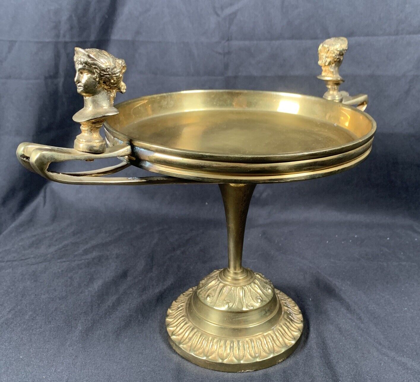 ✨Solid Brass Maitland Smith Perseus Footed Centerpiece Handled Rare Piece ✨