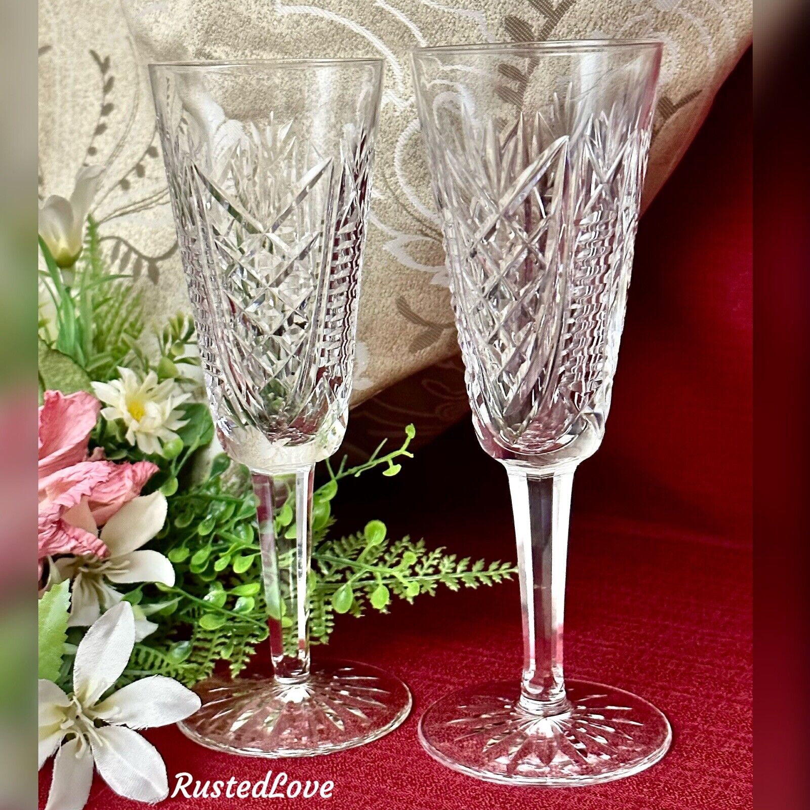 Champagne Flutes Waterford Crystal Clare Toasting Wedding Celebration Glasses -2