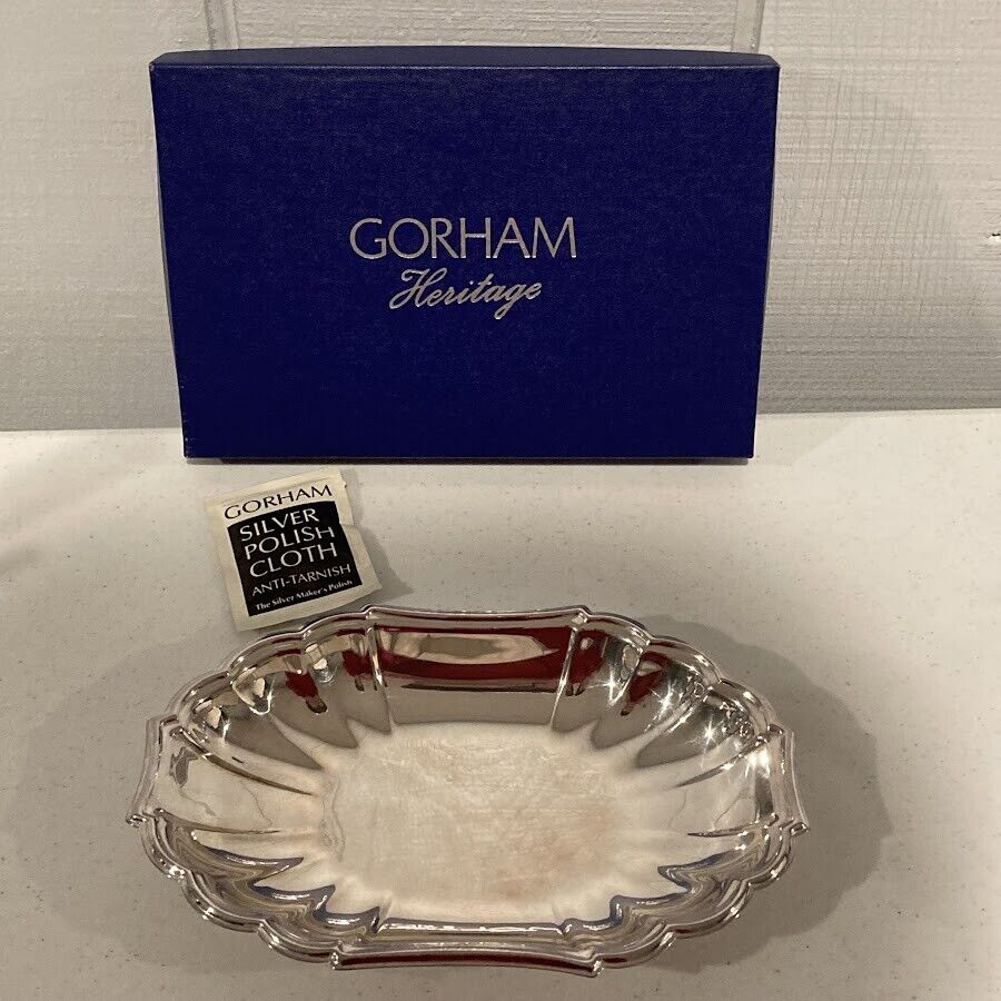 GORHAM Silver Co. HERITAGE SILVERPLATE OBLONG TRAY #YH13 with Box