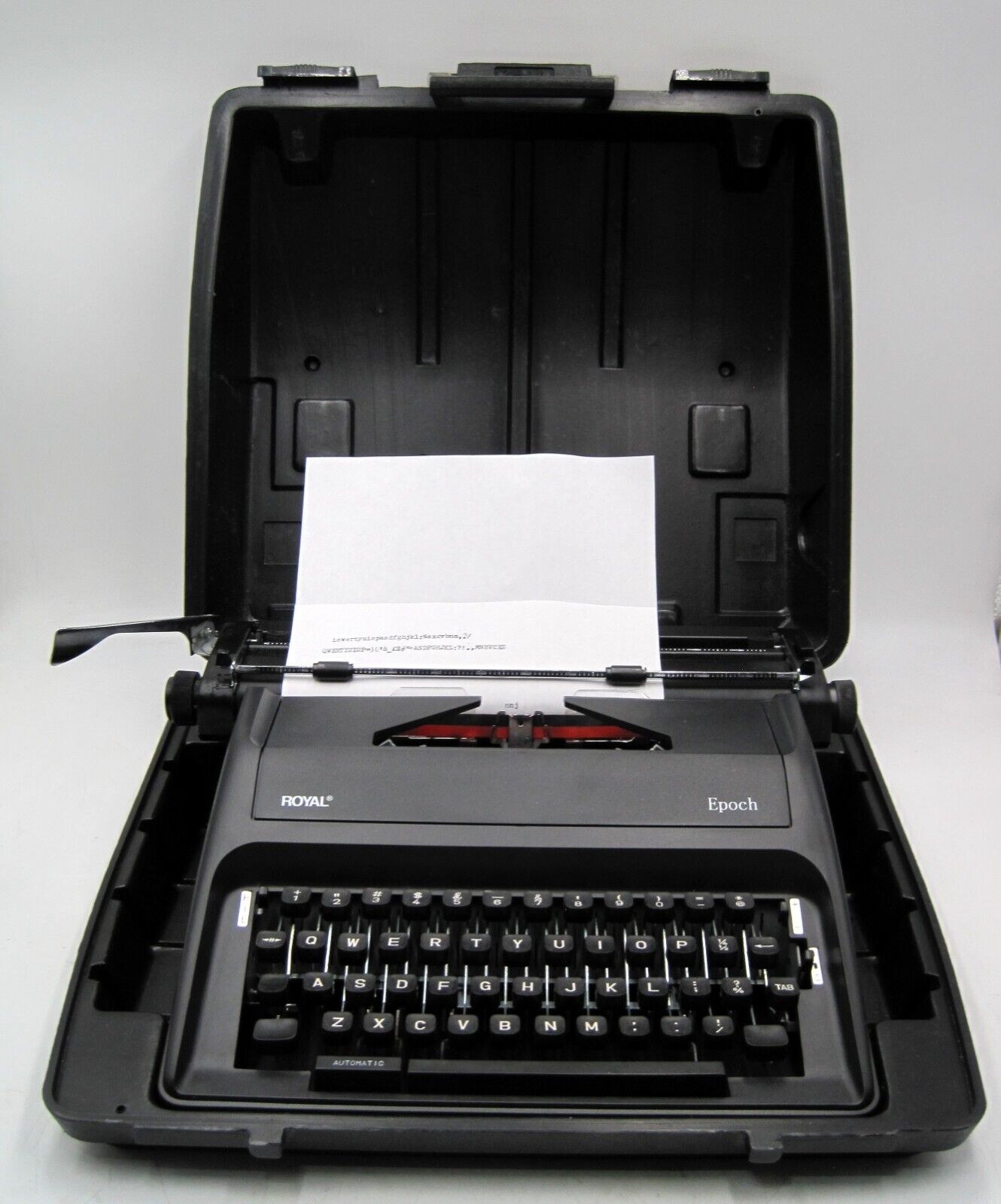 Royal Epoch Manual Portable Black Typewriter w/Hard Case
