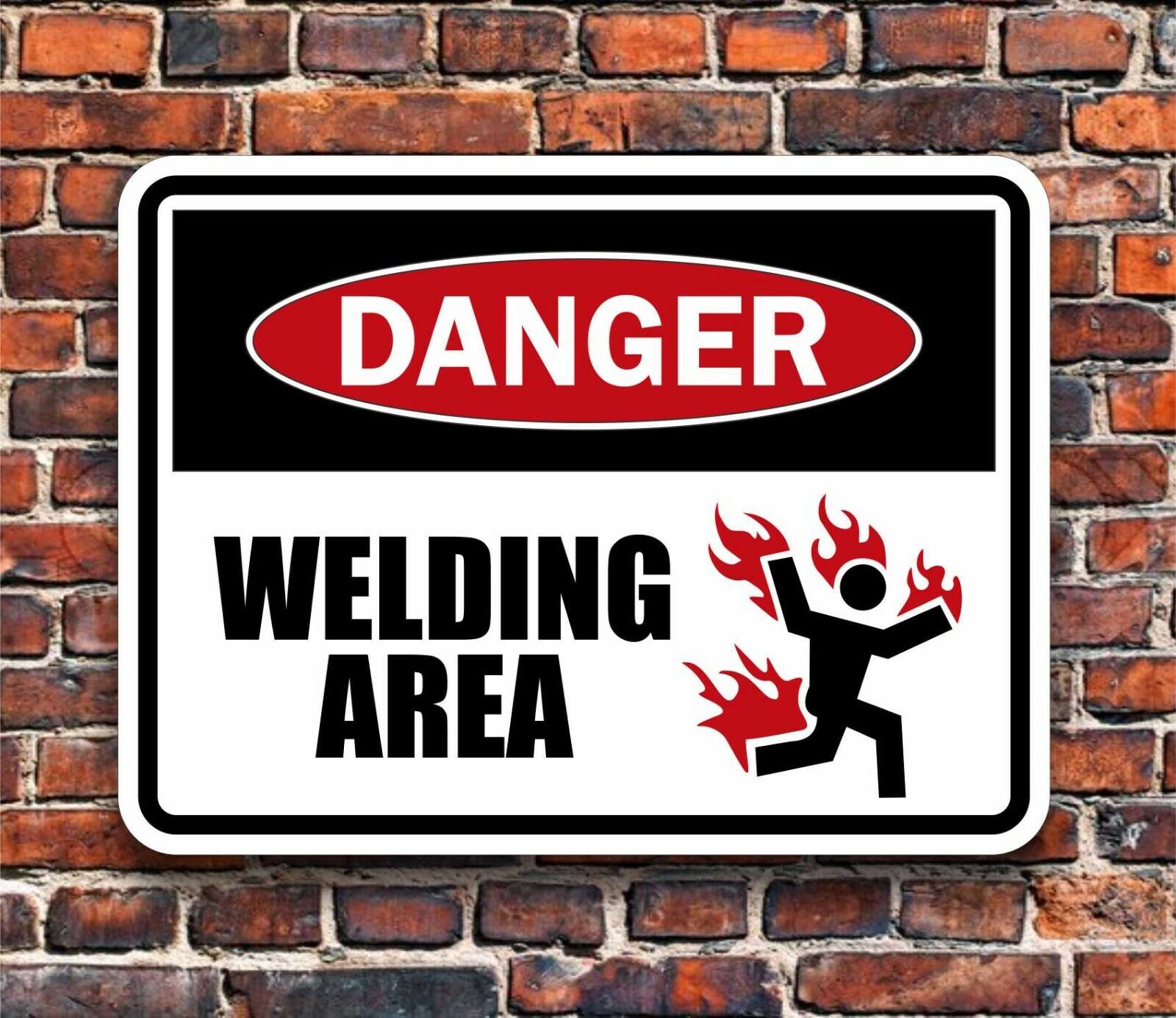 Welding Area Sign - Unique Danger Warning - Shop & Garage Decor - Hazard Plaque