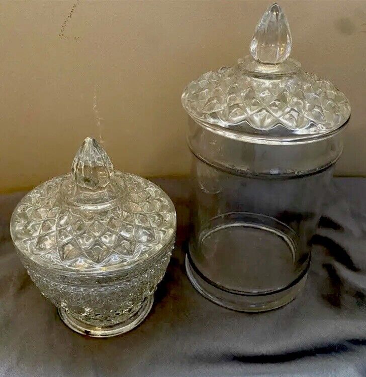 Vintage Set of two Vintage  crystal candy dishes