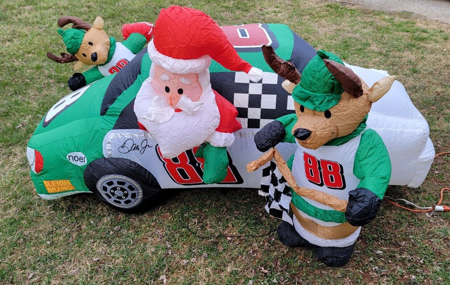 Vintage Gemmy Inflatable Nascar #88 Dale Earnhardt Jr. Christmas With Santa