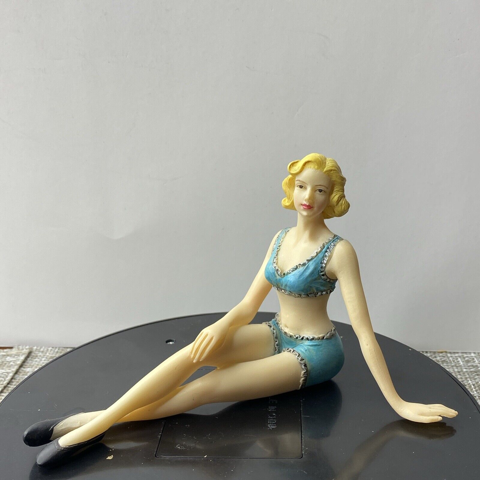 WMG2007 Bathing Beauty Figurine Shelf Sitter Blonde Hair Blue Swim Suit