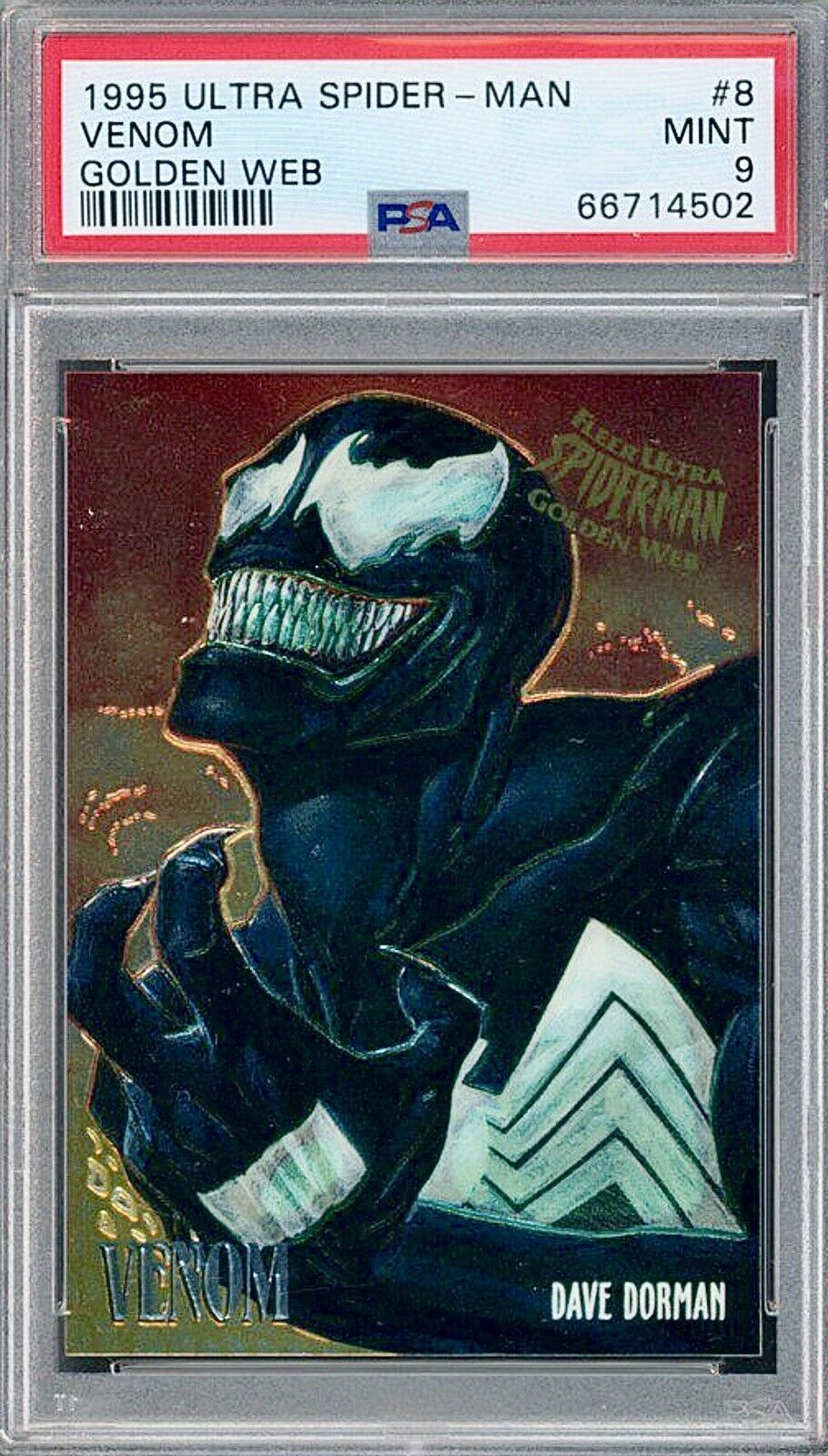1995 Ultra Spider-Man Golden Web #8 Venom PSA 9 🔥RARE🔥