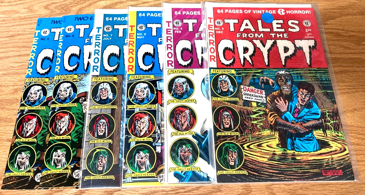 Lot 6 EC Classics Reprint Tales Crypt #,3,4,6,7 Two Gladstone #6's
