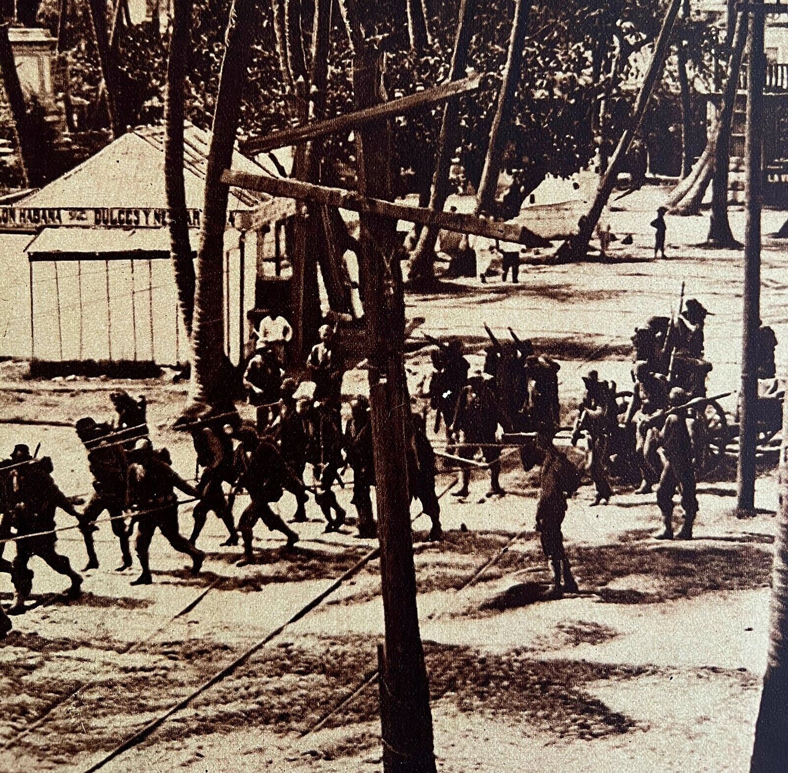 American Troops In Railroad Vera Cruz Outskirts 1920s US Military GrnBin2