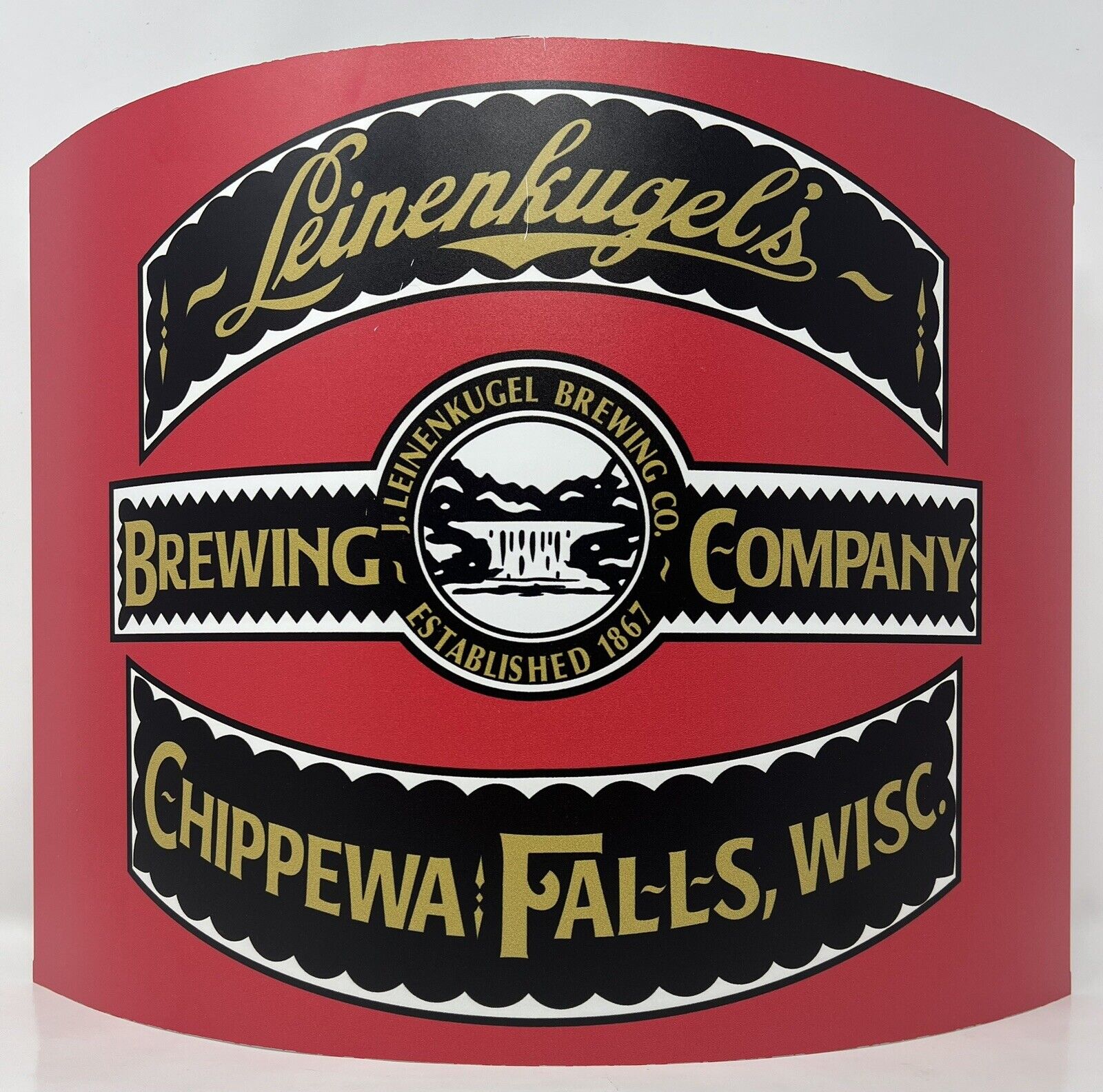 Leinenkugel’s Brewing Company Chippewa Falls, WI Curved Metal Sign - 12x15x3