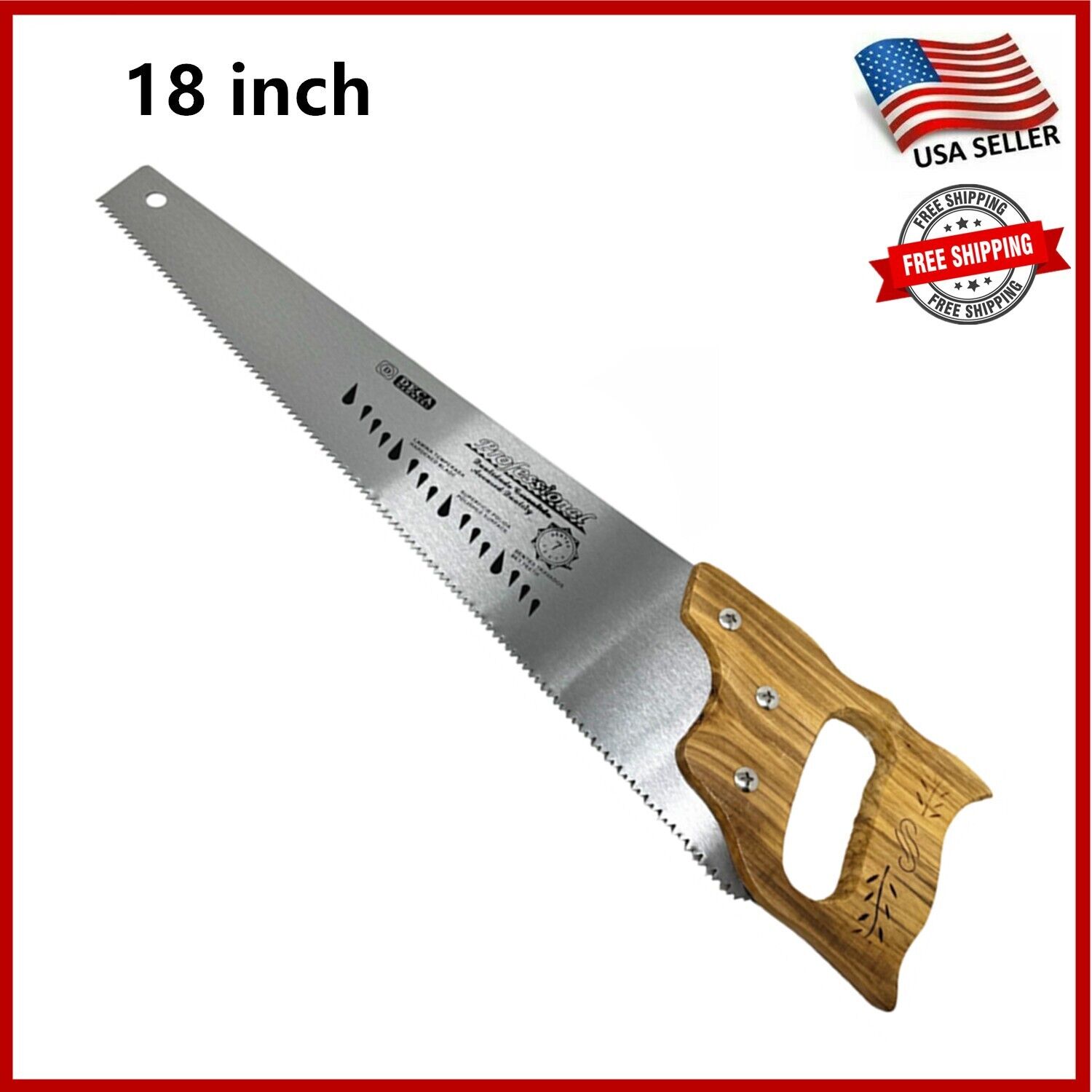 18 Inch Wood Hand Saw, 7 TPI Heavy Duty Wood Saw for Woodworking & Sawing