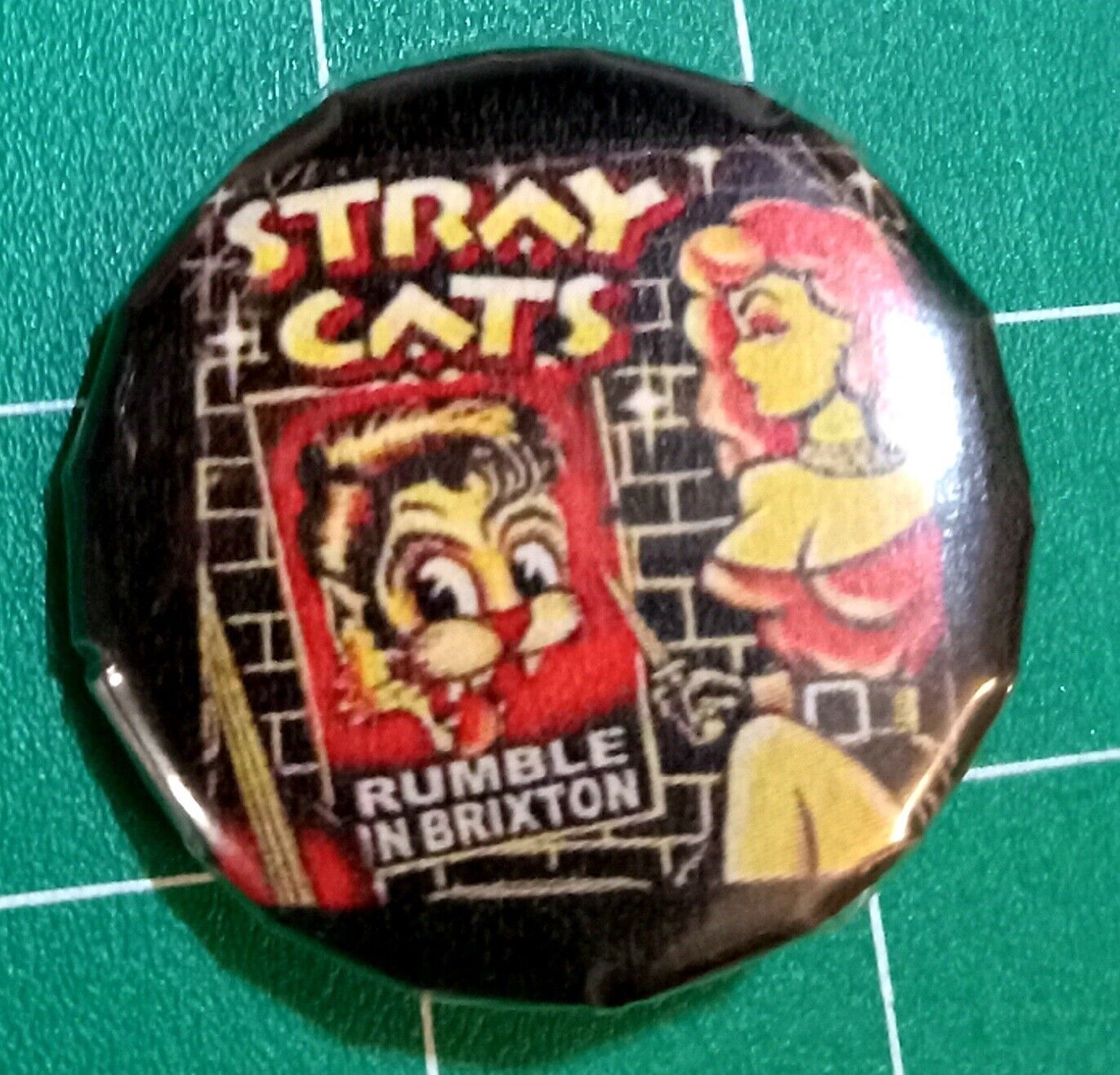 Stray Cats Rumble In Brixton Rockabilly 80\'s Vintage Pinback Button Badge