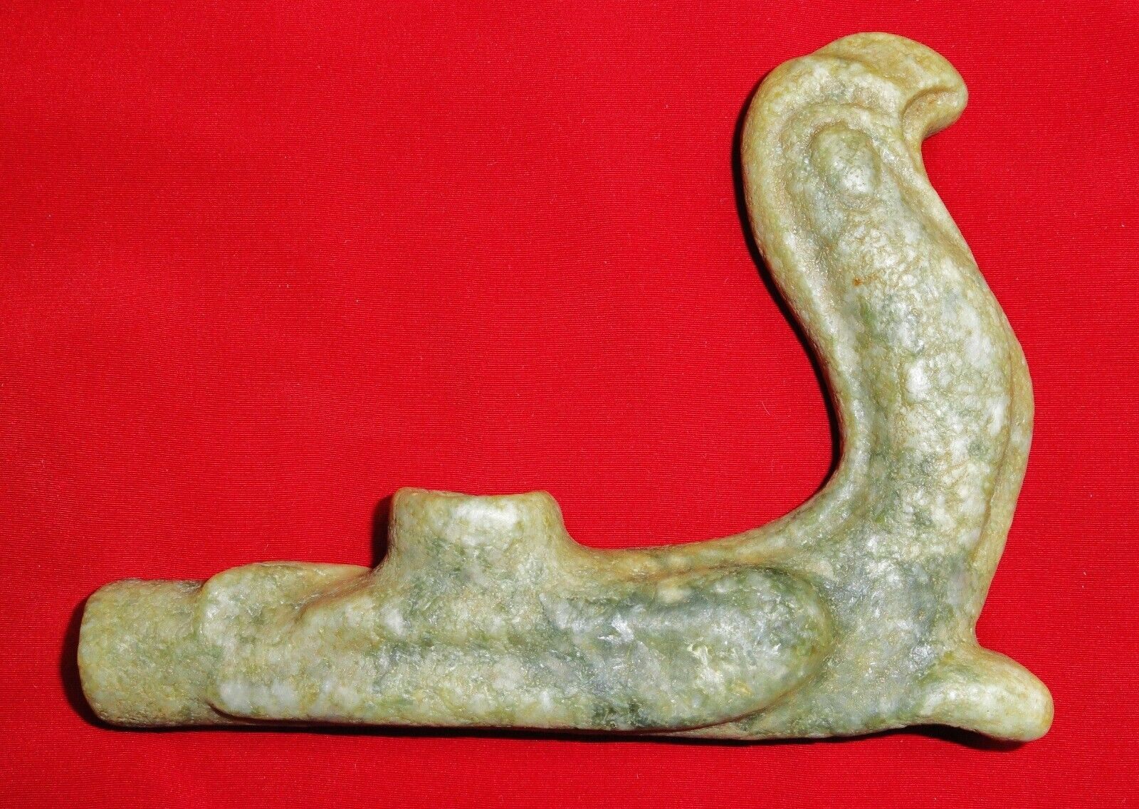 Authentic Prehistoric Effigy Tube Pipe Serpentine