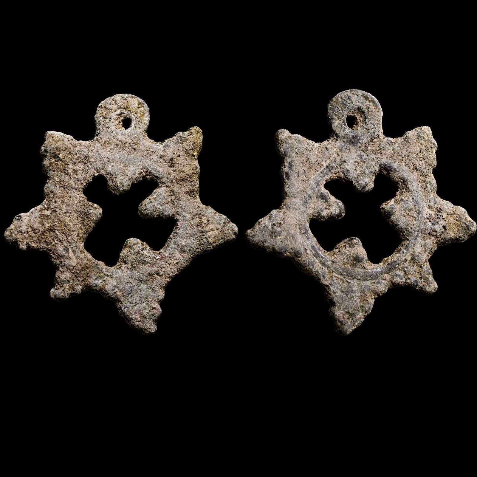 Star of David Ancient Judaea Jewish Pre Hellenistic SILVER Amulet Pendant wCOA