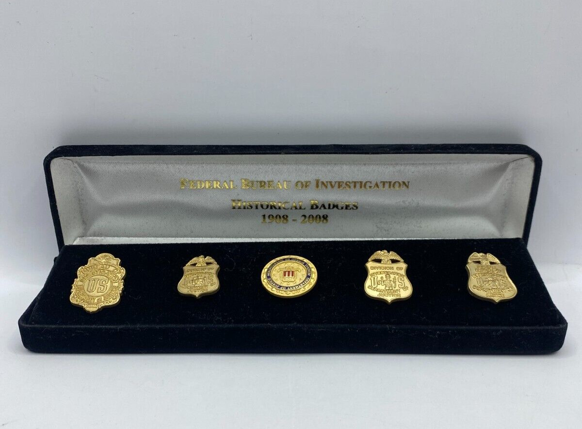 Federal Bureau of Investigation (FBI) Historical Badges 5 Label Pin