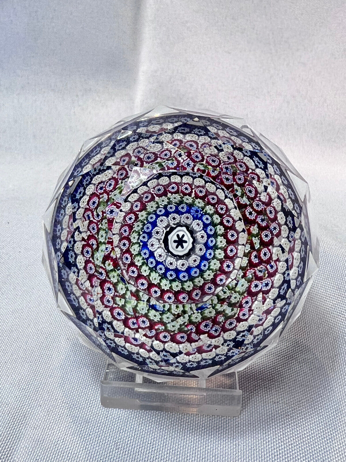 Whitefriars Paperweight Concentric Millefiori Full Lead Crystal Made In England