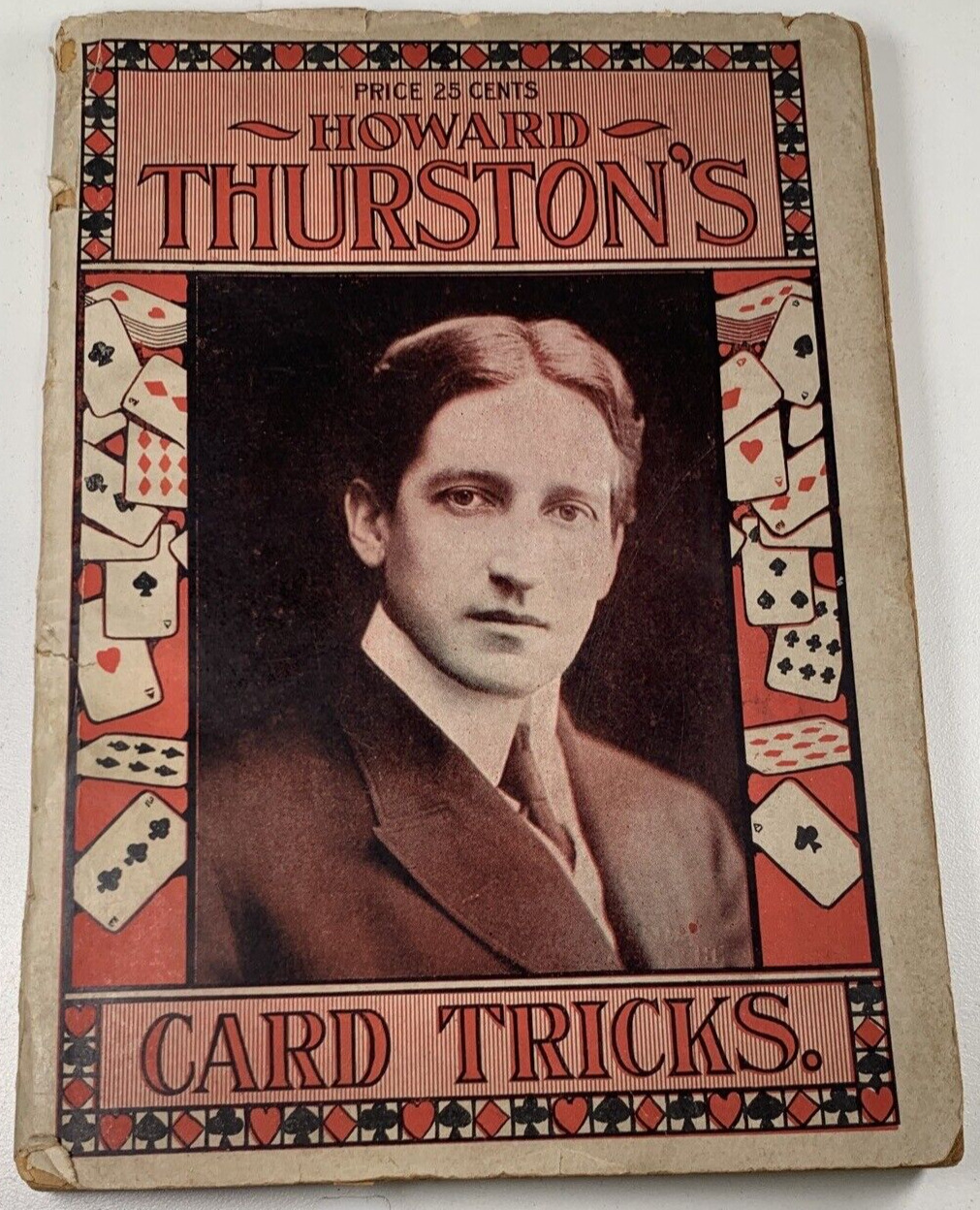 1903 Howard Thurston's Card Tricks Magic Guide 1st Ed. VERY RARE 25 Cents Cover