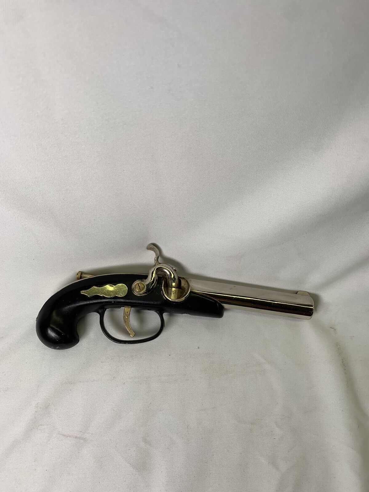 Vintage Black Handle Flintlock Gun Pistol Cigarette Lighter Made in Japan
