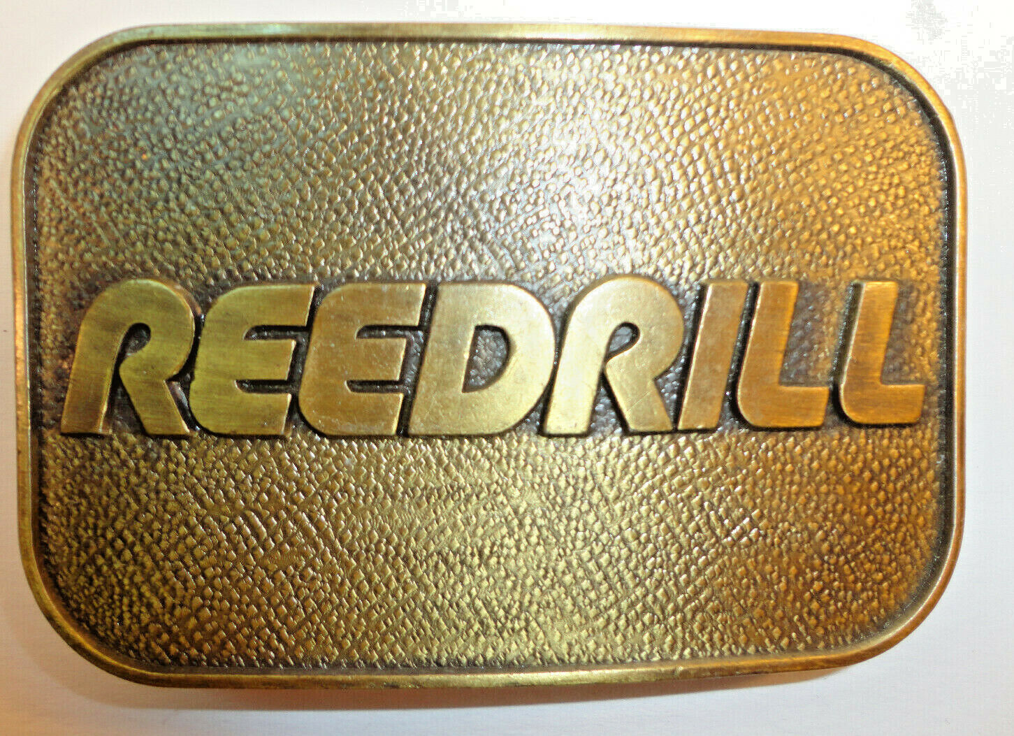 Reedrill Belt Buckle Solid Brass Mining Construction Equipment RJ Co. Texoma Vtg