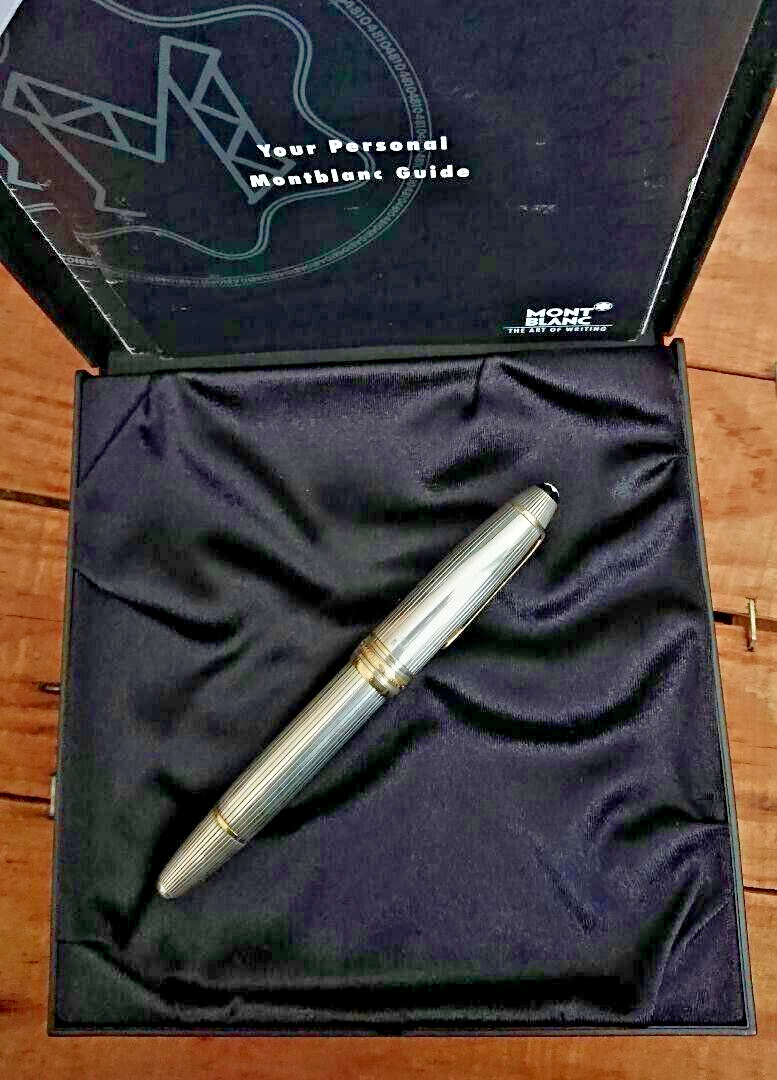 Rare MONTBLANC Meisterstuck Solitaire sterling silver 1468 Nib M fountain pen