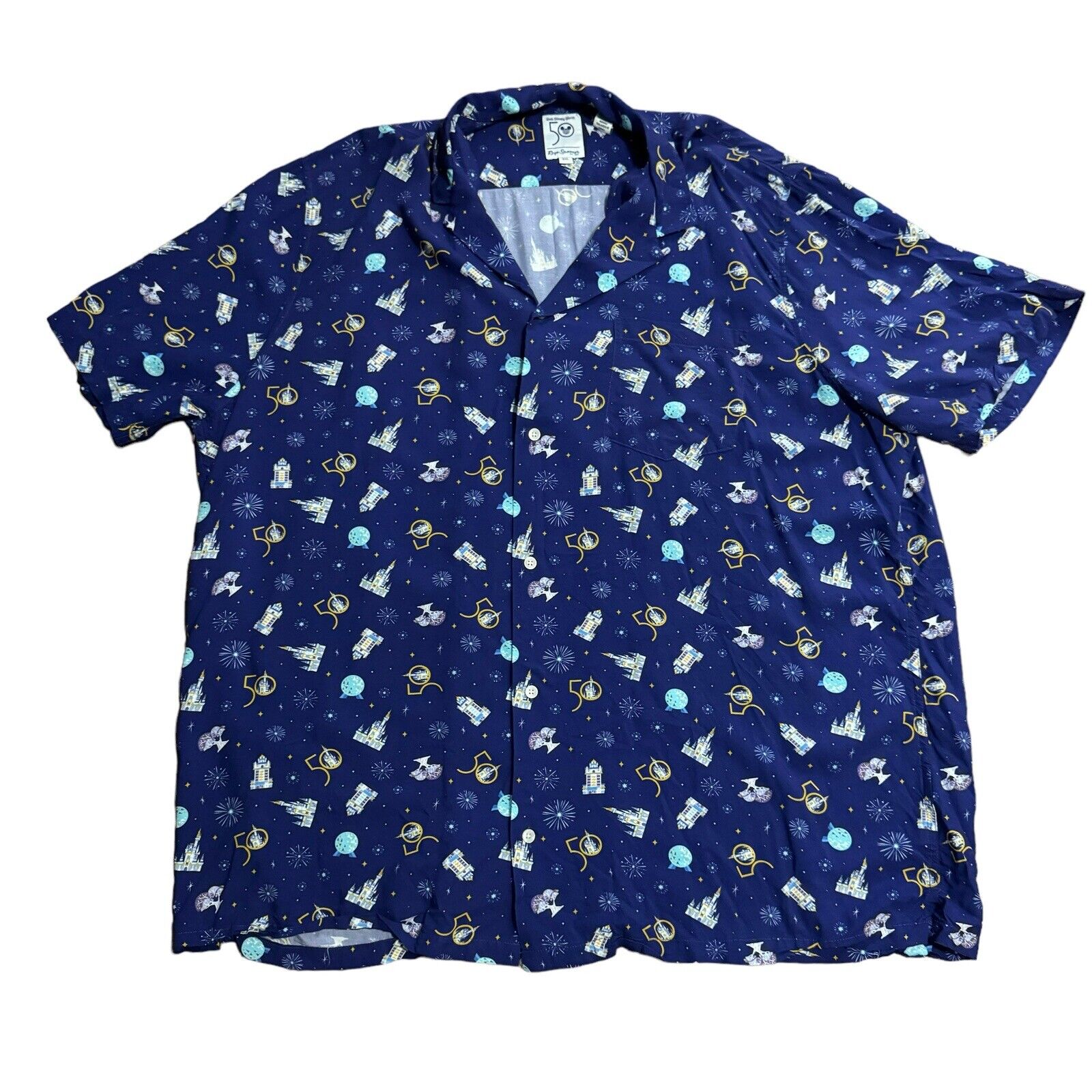 Reyn Spooner Walt Disney World 50th Anniversary Hawaiian Camp Shirt 3XL