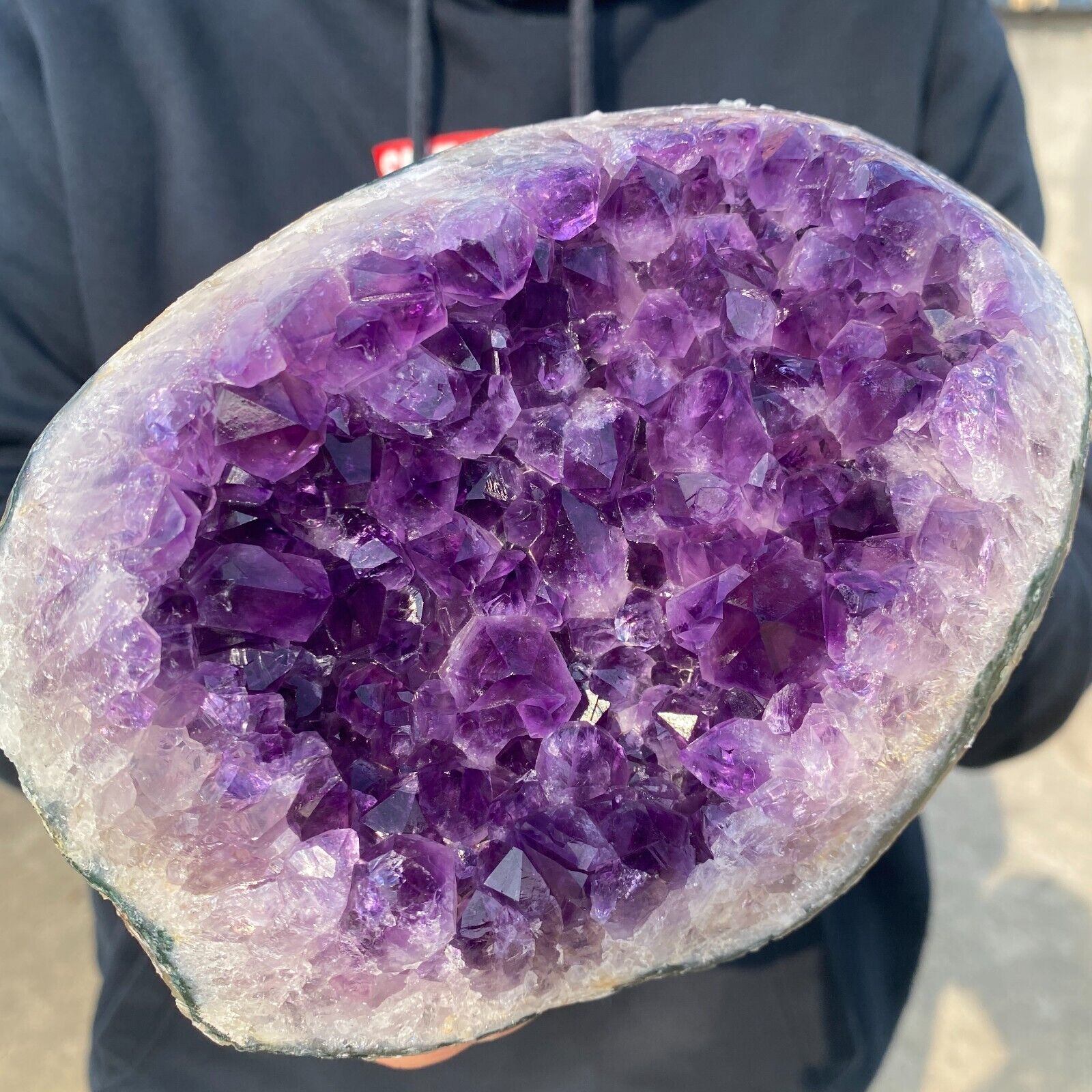 2.58lb Large Natural Amethyst geode quartz cluster crystal specimen Healing