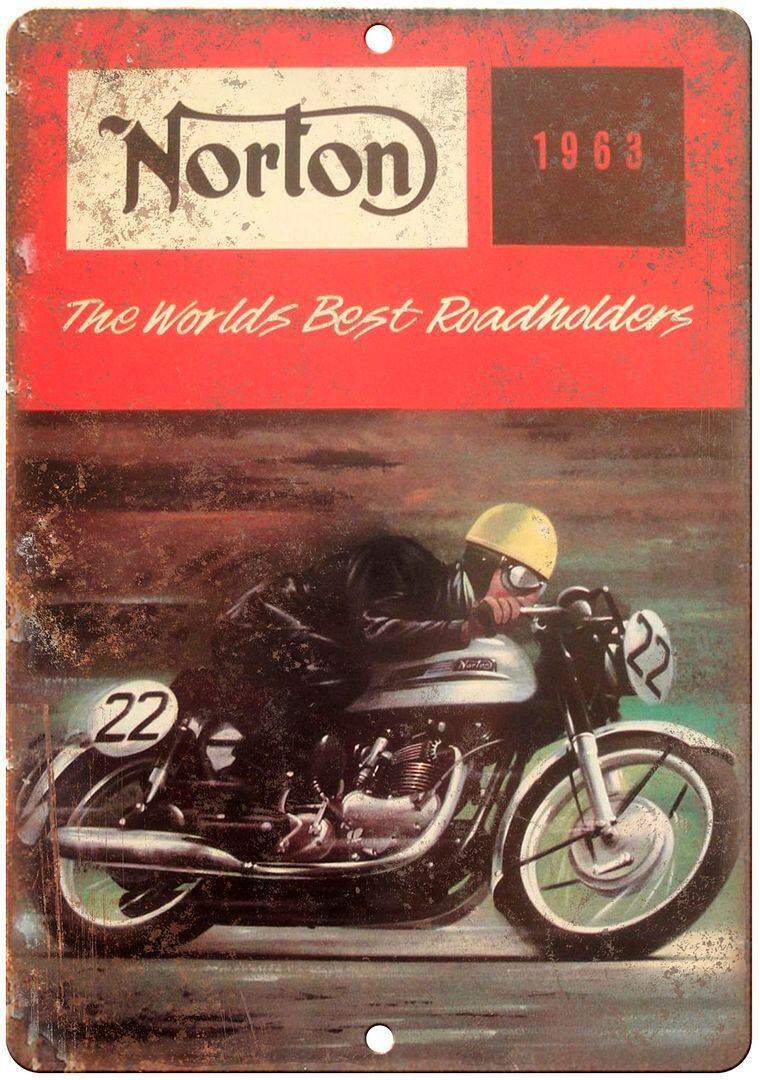 1963 Norton Motorcycle Roadholders Print Ad Reproduction Metal Sign F37