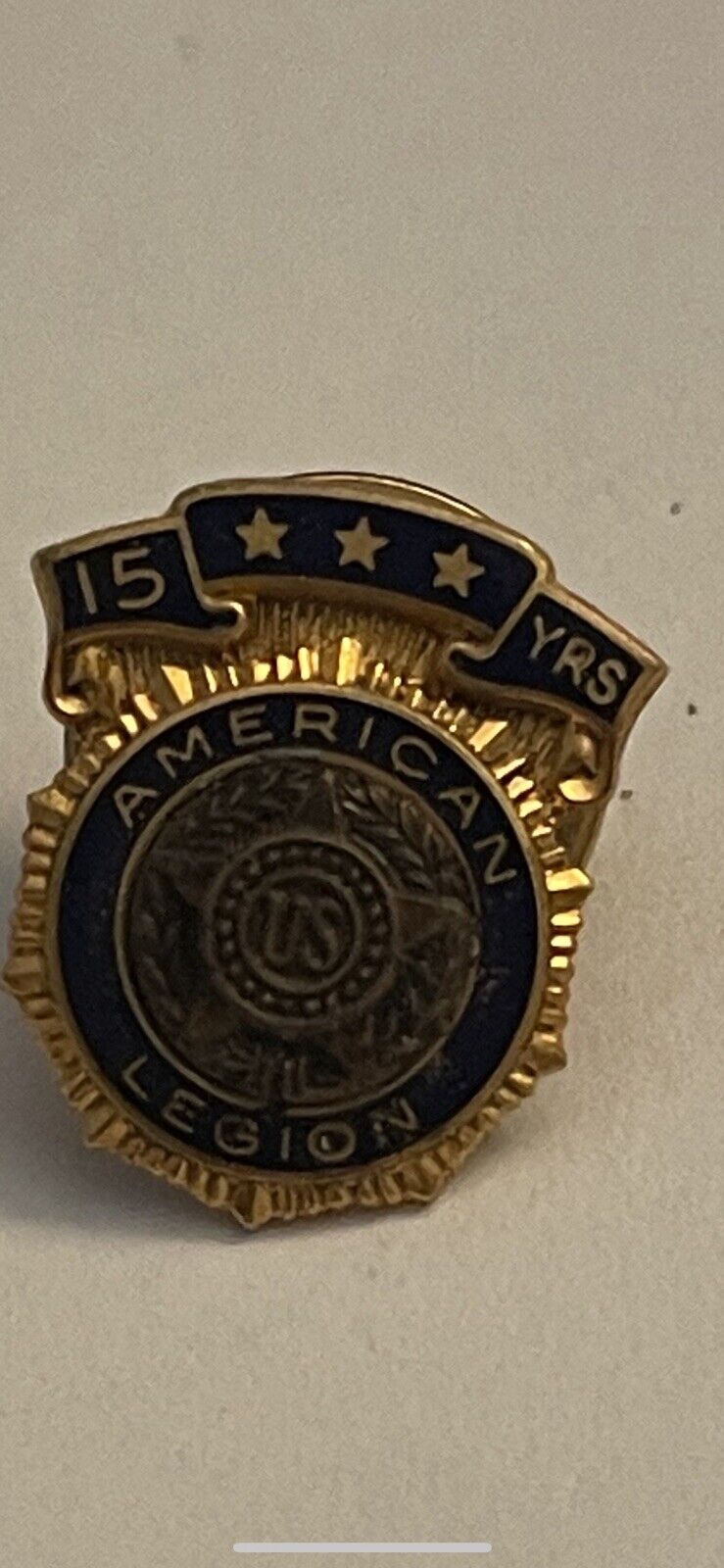 Vintage AMERICAN LEGION 15 Year Service Pin 1/10 10K Gold Filled